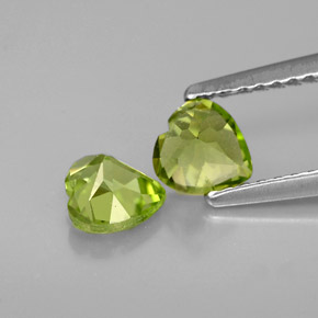 Pedras preciosas de peridoto verde natural de  ct, formato de coração, VS
