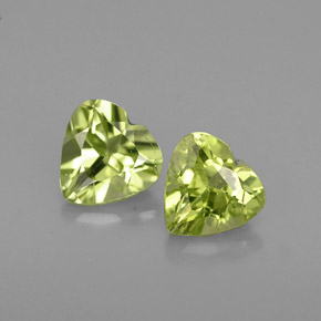 Pedras preciosas de peridoto verde natural de  ct, formato de coração, VS