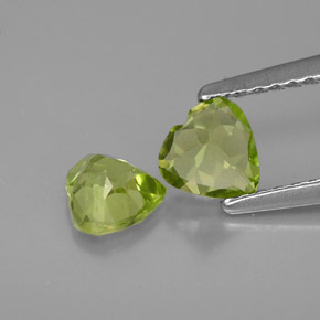 Pedras preciosas de peridoto verde natural de  ct, formato de coração, VS
