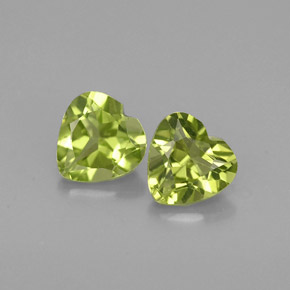 Pedras preciosas de peridoto verde natural de  ct, formato de coração, VVS-VS