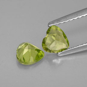 Pedras preciosas de peridoto verde natural de  ct, formato de coração, VVS-VS
