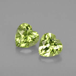 Pedras preciosas de peridoto verde natural de  ct, formato de coração, VVS-VS