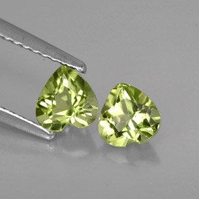 Pedras preciosas de peridoto verde natural de  ct, formato de coração, VVS-VS