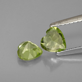 Pedras preciosas de peridoto verde natural de  ct, formato de coração, VVS-VS