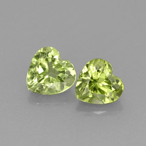 Pedras preciosas de peridoto verde natural de  ct, formato de coração, VVS-VS