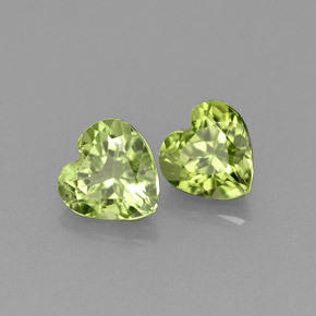 Pedras preciosas de peridoto verde natural de  ct, formato de coração, VVS-VS