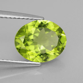 Peridoto verde natural 2,42ct, corte oval, VS