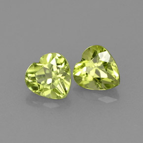 Pedras preciosas de peridoto verde natural de  ct, formato de coração, VS