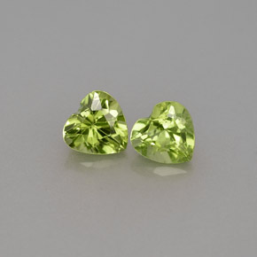 Pedras preciosas de peridoto verde natural de  ct, formato de coração, VS
