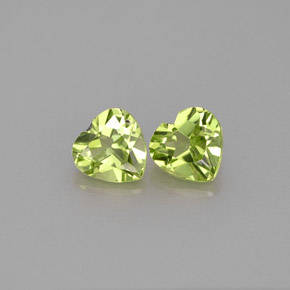 Pedras preciosas de peridoto verde natural de  ct, formato de coração, VS