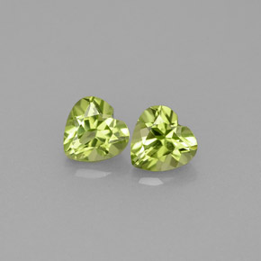 Pedras preciosas de peridoto verde natural de  ct, formato de coração, VS