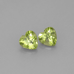 Pedras preciosas de peridoto verde natural de  ct, formato de coração, VS