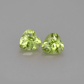 Pedras preciosas de peridoto verde natural de  ct, formato de coração, VS