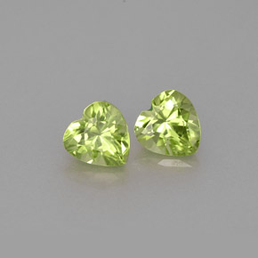 Pedras preciosas de peridoto verde natural de  ct, formato de coração, VS