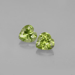 Pedras preciosas de peridoto verde natural de  ct, formato de coração, VS