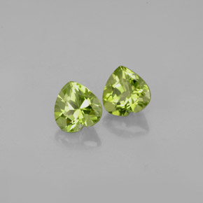 Pedras preciosas de peridoto verde natural de  ct, formato de coração, VS