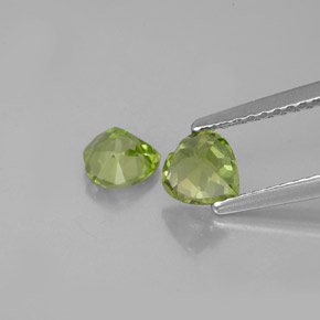 Pedras preciosas de peridoto verde natural de  ct, formato de coração, VS