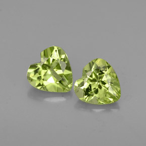 Pedras preciosas de peridoto verde natural de  ct, formato de coração, VS