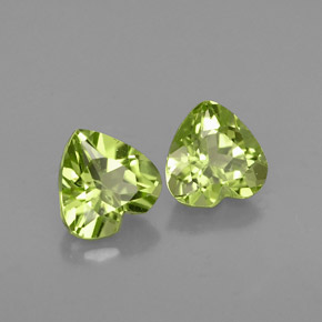 Pedras preciosas de peridoto verde natural de  ct, formato de coração, VS
