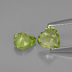 Pedras preciosas de peridoto verde natural de  ct, formato de coração, VS