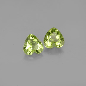 Pedras preciosas de peridoto verde natural de  ct, formato de coração, VS