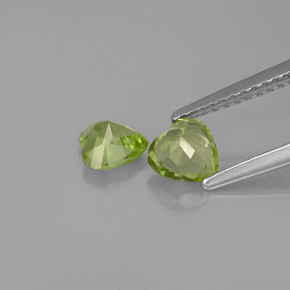 Pedras preciosas de peridoto verde natural de  ct, formato de coração, VS