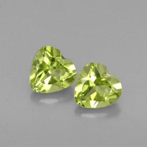 Pedras preciosas de peridoto verde natural de  ct, formato de coração, VS