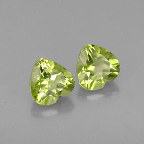 Pedras preciosas de peridoto verde natural de  ct, formato de coração, VS