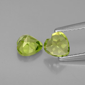 Pedras preciosas de peridoto verde natural de  ct, formato de coração, VS