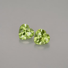 Pedras preciosas de peridoto verde natural de  ct, formato de coração, VVS-VS