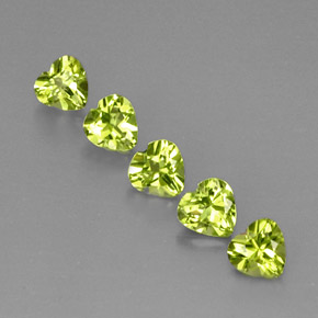 Pedras preciosas de peridoto verde natural de  ct, formato de coração, VS