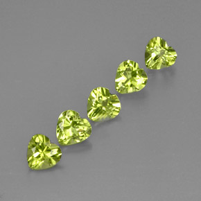 Pedras preciosas de peridoto verde natural de  ct, formato de coração, VS