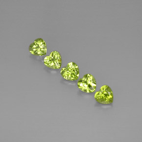 Pedras preciosas de peridoto verde natural de  ct, formato de coração, VS