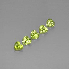Pedras preciosas de peridoto verde natural de  ct, formato de coração, VS