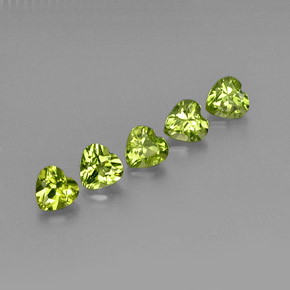 Pedras preciosas de peridoto verde natural de  ct, formato de coração, VS