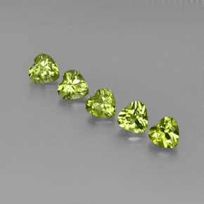 Pedras preciosas de peridoto verde natural de  ct, formato de coração, VS