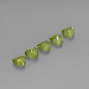 Pedras preciosas de peridoto verde natural de  ct, formato de coração, VS