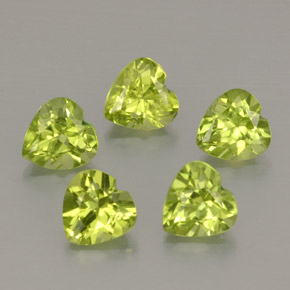 Pedras preciosas de peridoto verde natural de  ct, formato de coração, VS