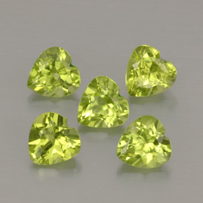 Pedras preciosas de peridoto verde natural de  ct, formato de coração, VS