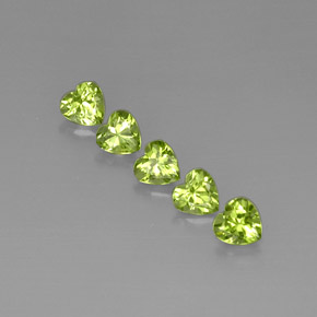Pedras preciosas de peridoto verde natural de  ct, formato de coração, VS