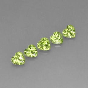 Pedras preciosas de peridoto verde natural de  ct, formato de coração, VS
