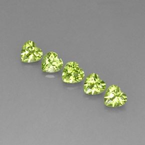 Pedras preciosas de peridoto verde natural de  ct, formato de coração, VS