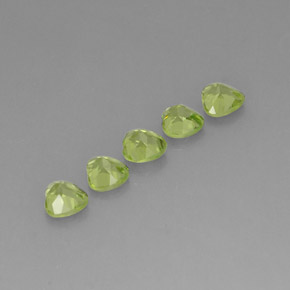 Pedras preciosas de peridoto verde natural de  ct, formato de coração, VS