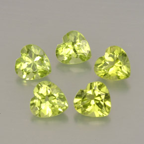 Pedras preciosas de peridoto verde natural de  ct, formato de coração, VS