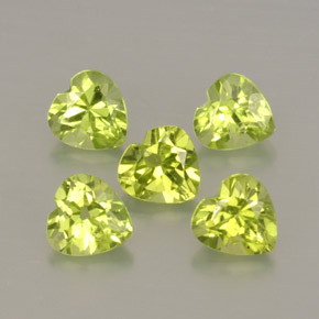 Pedras preciosas de peridoto verde natural de  ct, formato de coração, VS