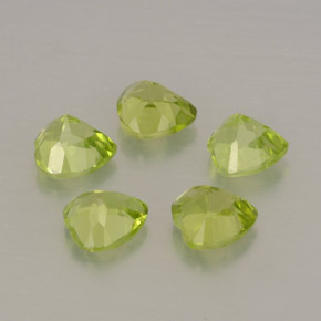 Pedras preciosas de peridoto verde natural de  ct, formato de coração, VS