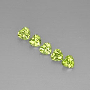 Pedras preciosas de peridoto verde natural de  ct, formato de coração, VS