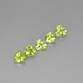 Pedras preciosas de peridoto verde natural de  ct, formato de coração, VS