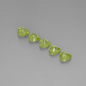 Pedras preciosas de peridoto verde natural de  ct, formato de coração, VS
