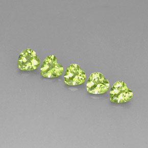 Pedras preciosas de peridoto verde natural de  ct, formato de coração, VS